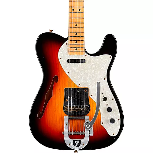 Fender Custom Shop '68 Telecaster Thinline Journeyman Relic Electric Guitar 3-Color Sunburst - musicians--Friend