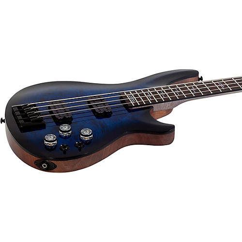 Schecter Guitar Research Omen Elite-4 4-String Electric Bass Guitar See-Thru Blue Burst - musicians--Friend