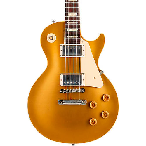 Gibson Custom Murphy Lab 1957 Les Paul Goldtop Darkback Reissue Light Aged Electric Guitar Double Gold - musicians--Friend