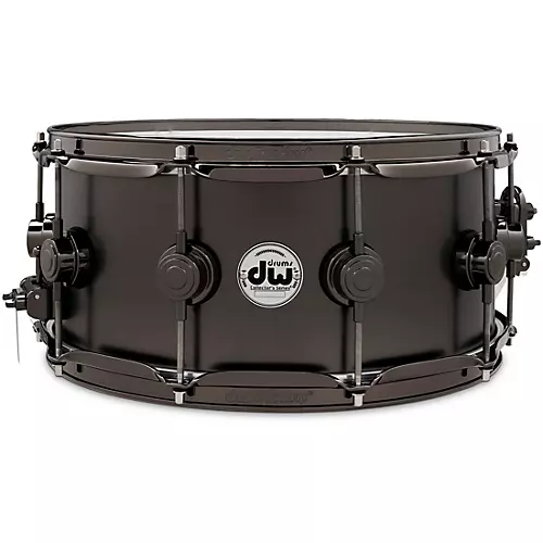 DW Collector's Series Satin Black Over Brass Snare Drum With Satin Chrome Hardware 14 x 6.5 in. - musicians--Friend
