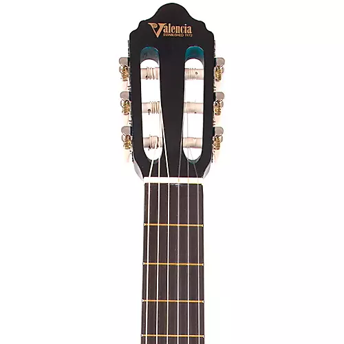 Valencia 200 Series Full Size Classical Acoustic Guitar Transparent Blue - musicians--Friend