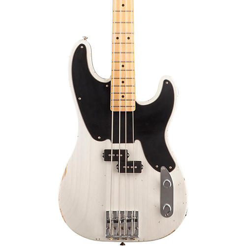 Fender Mike Dirnt Road Worn Precision Bass Guitar White Blonde Maple Fingerboard - musicians--Friend