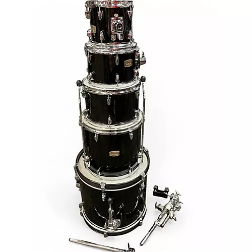 Used Yamaha 5 Piece Stage Custom Raven Black Drum Kit Raven Black - musicians--Friend