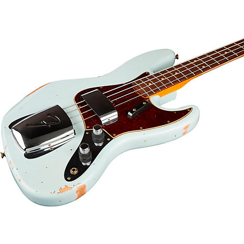 Fender Custom Shop Limited-Edition '60 Jazz Bass Relic Super Faded Aged Sonic Blue - musicians--Friend