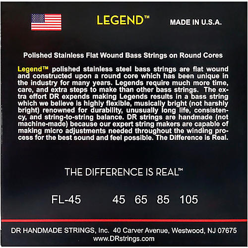 DR Strings Flatwound Legend Bass Strings Medium - musicians--Friend