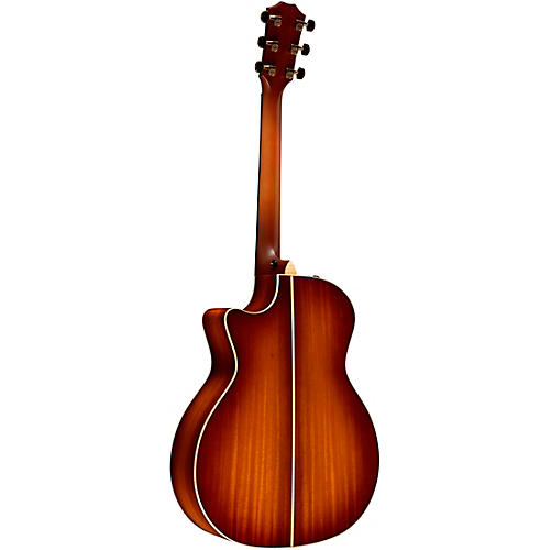 Taylor Custom All Ribbon Mahogany Grand Auditorium Acoustic-Electric Guitar Shaded Edge Burst - musicians--Friend