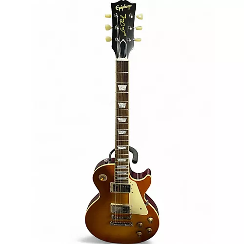 Used 2024 Epiphone Inspired By Gibson Les Paul Custom Standard Iced Tea Solid Body Electric Guitar Iced Tea - musicians--Friend