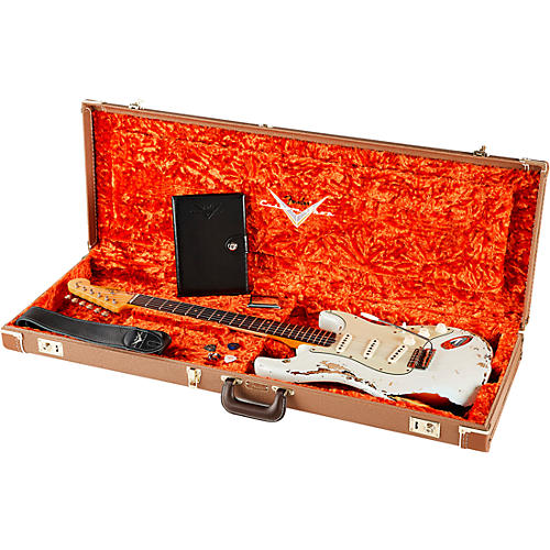 Fender Custom Shop '61 Stratocaster Heavy Relic Electric Guitar Super Faded Aged Sonic Blue over 3-Color Sunburst - musicians--Friend