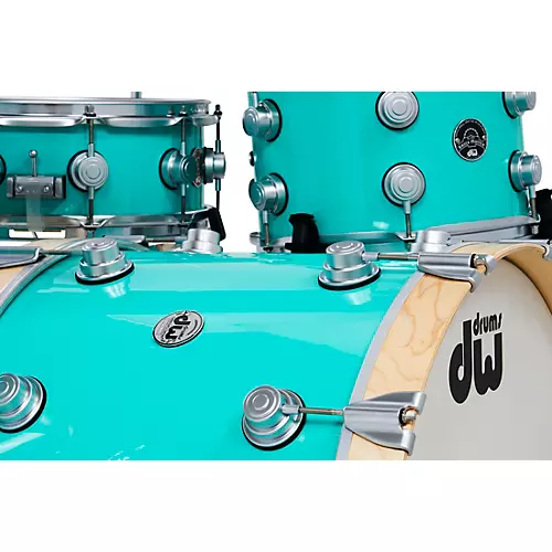 DW 4-Piece Collector's Series Santa Monica Shell Pack With Satin Chrome Hardware Sea Foam Green - musicians--Friend
