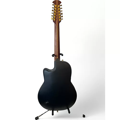 Used Ovation 1866 LEGEND Black 12 String Acoustic Electric Guitar Black - musicians--Friend
