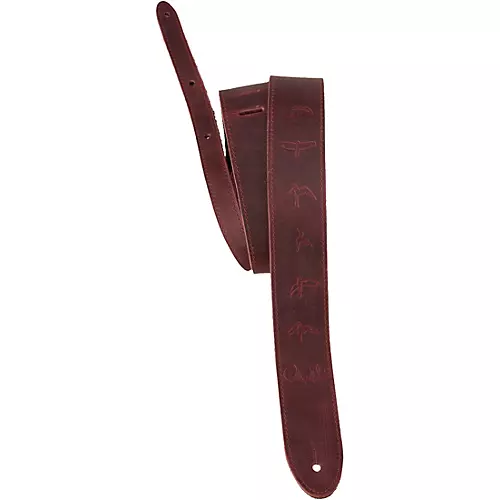 PRS Birds Reversible Garment Leather & Suede Guitar Strap Tan 2 in. - musicians--Friend