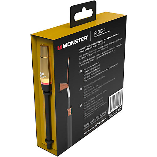 Monster Cable Prolink Rock Pro Audio Instrument Cable, Right Angle to Right Angle 8 in. Black - musicians--Friend