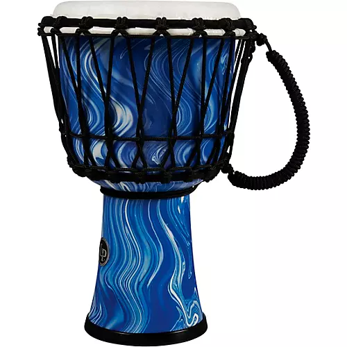 LP World Rope-Tuned Circle Djembe, 7 in. Blue Marble - musicians--Friend