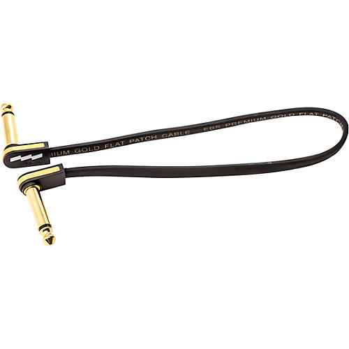 EBS Premium Flat Patch Cable 7.87 inches Black and Gold - musicians--Friend