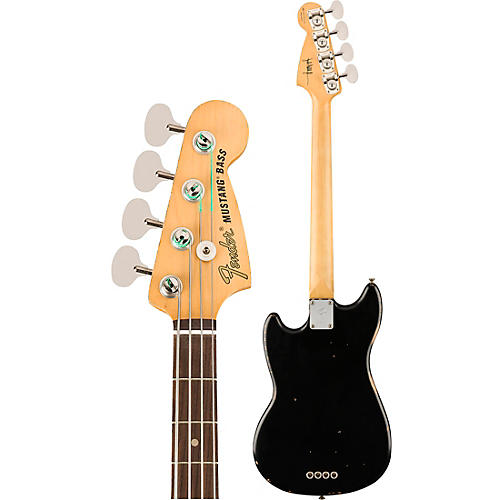 Fender Justin Meldal-Johnsen Road Worn Mustang Electric Bass Black - musicians--Friend