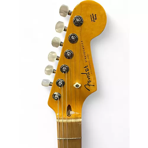 Used 2016 Fender Custom Dlx Stratocaster Flamed Amber Solid Body Electric Guitar Flamed Amber - musicians--Friend
