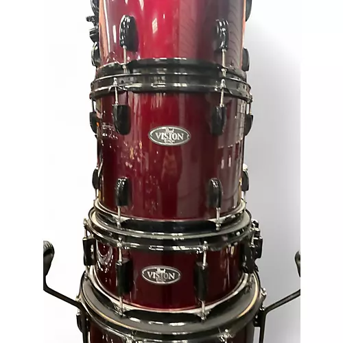 Used Pearl 5 Piece Export Wine Red Drum Kit Wine Red - musicians--Friend