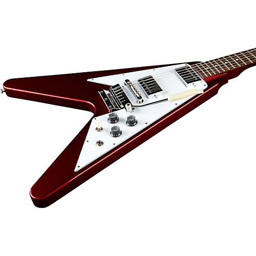 Gibson Custom 1967 Mahogany Flying V Reissue With Maestro Vibrola Electric Guitar Sparkling Burgundy - musicians--Friend