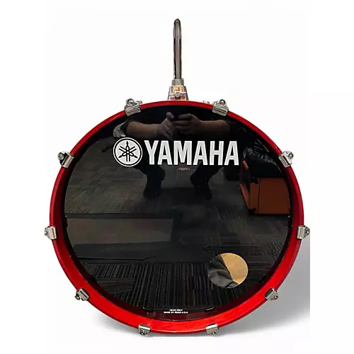Used Yamaha 5 Piece Oak Custom Trans Red Drum Kit Trans Red - musicians--Friend