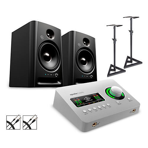 Universal Audio Apollo Solo Thunderbolt With Harbinger Studio Monitor Pair, Stands & Cables SM508 - musicians--Friend