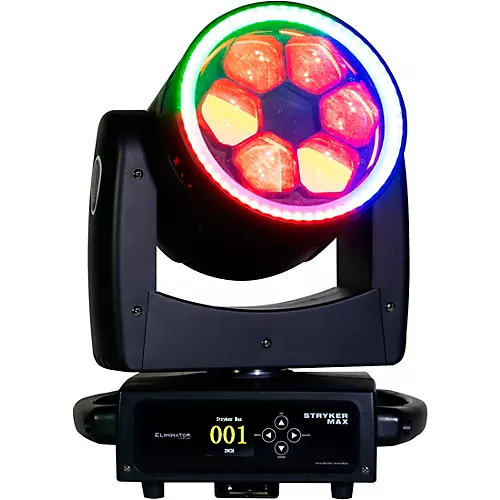 Eliminator Lighting Stryker Max Wash-Zoom RGBW LED Moving Head with LED Ring - musicians--Friend