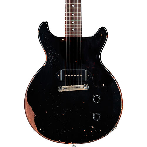 Gibson Custom Murphy Lab 1960 Les Paul Junior Double-Cut Reissue Ultra Heavy Aged Electric Guitar Ebony - musicians--Friend