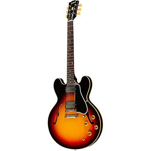 Gibson Custom Murphy Lab 1958 ES-335 Light Aged Semi-Hollow Electric Guitar Tri-Burst - musicians--Friend