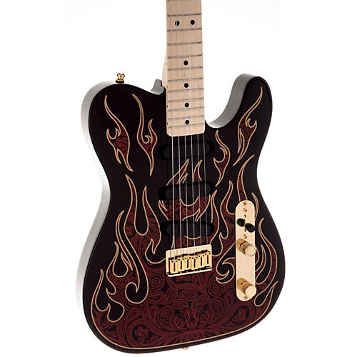 Fender Artist Series James Burton Telecaster Electric Guitar Blue Paisley Flames - musicians--Friend