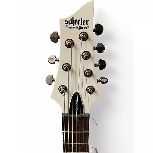 Used Schecter Guitar Research Demon 7 String White Solid Body Electric Guitar White - musicians--Friend