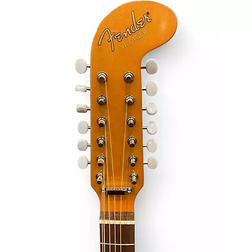 Used Fender Villager SCE Natural 12 String Acoustic Electric Guitar Natural - musicians--Friend