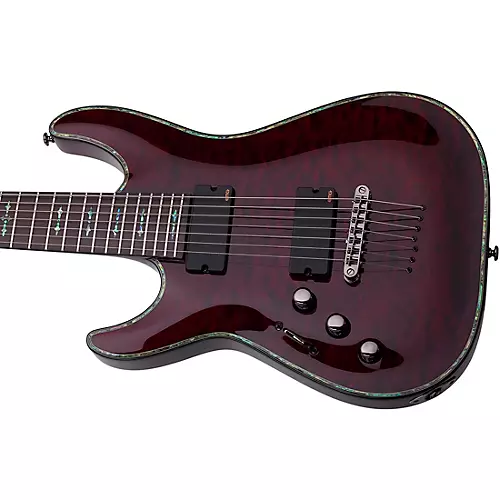 Schecter Guitar Research C-7 Hellraiser Left-Handed 7-String Guitar Black Cherry - musicians--Friend