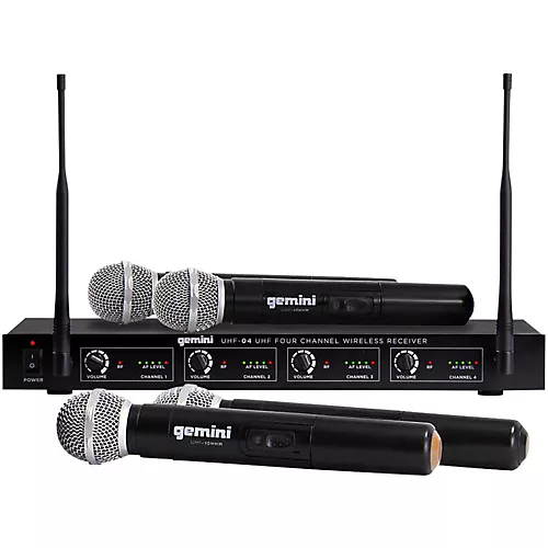 Open-Box Gemini UHF-04M 4-Channel Wireless Handheld Microphone System, 517.6/521.5/533.7/537.2mHz Condition 2 - Blemished S1234 197881306007 - musicians--Friend