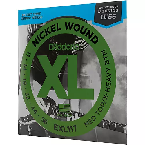 D'Addario EXL117 Medium Top/Extra-Heavy Bottom, Nickel-Wound Electric Guitar Strings - musicians--Friend