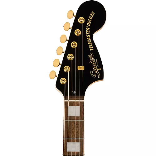 Squier Paranormal Troublemaker Telecaster Deluxe Gold Hardware Limited-Edition Electric Guitar Black - musicians--Friend