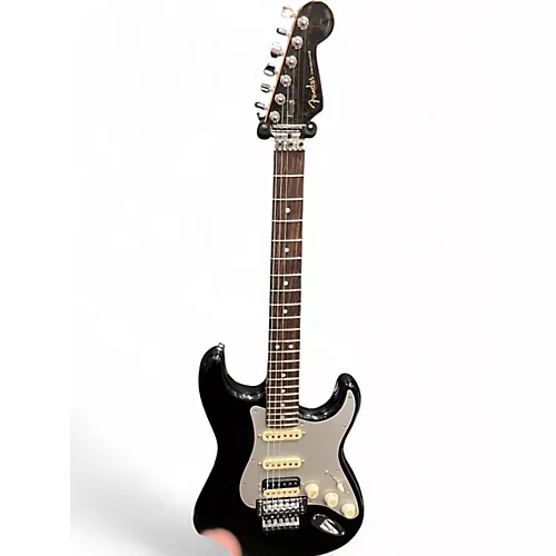 Used Fender American Ultra Luxe Stratocaster Black Sparkle Solid Body Electric Guitar Black Sparkle - musicians--Friend