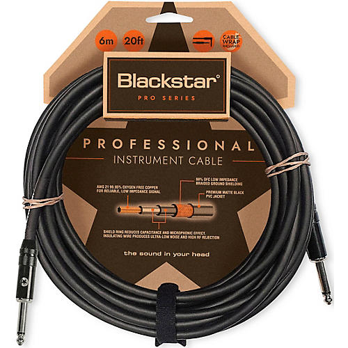 Blackstar Professional Straight to Straight Cable 20 ft. Black - musicians--Friend