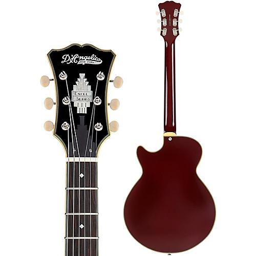 D'Angelico Excel SS Tour Semi-Hollow Electric Guitar With Supro Bolt Bucker Pickups and Stopbar Tailpiece Solid Black - musicians--Friend