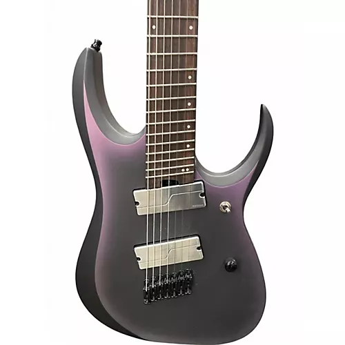 Used Ibanez RGA71AL Axion Label 7 String Black Aurora Burst Solid Body Electric Guitar Black Aurora Burst - musicians--Friend