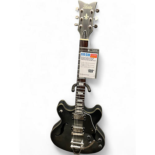 Used 2020s Schecter Guitar Research Corsair Custom Trans Black Hollow Body Electric Guitar Trans Black - musicians--Friend