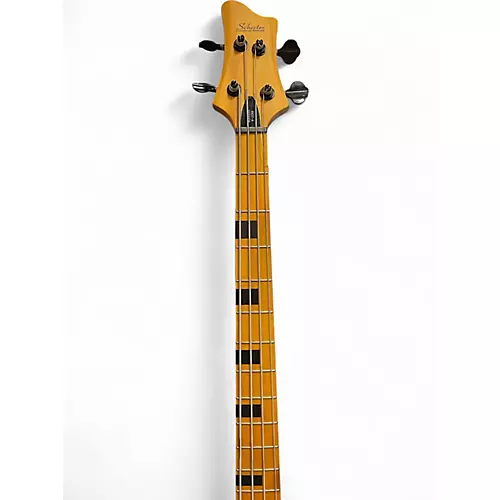 Used 2020s Schecter Guitar Research Riot 4 String Natural Electric Bass Guitar Natural - musicians--Friend