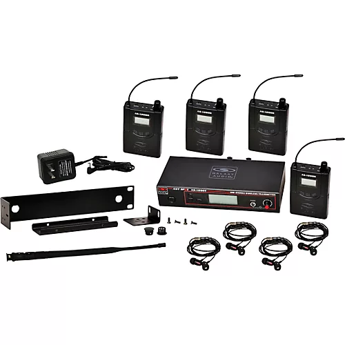 Galaxy Audio AS-1200-4 Wireless Personal Monitor Four Pack, With EB4 Ear Buds Band D - musicians--Friend