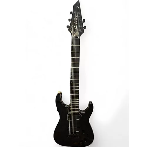 Used 2020s Jackson JS22-7 Dinky 7 String Black Solid Body Electric Guitar Black - musicians--Friend