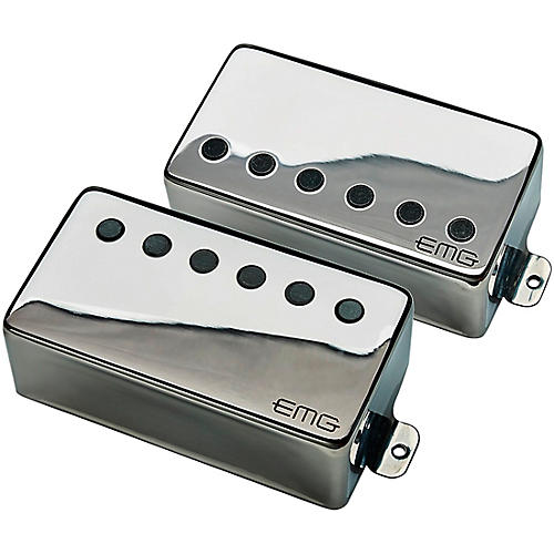 EMG Dual Mode F-57TW/66TW Dual Pickup Set, Floyd Spaced Brushed Chrome - musicians--Friend