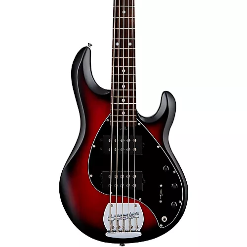 Sterling by Music Man StingRay Ray5HH Limited-Edition 5-String Bass Guitar Ruby Red Burst Satin - musicians--Friend