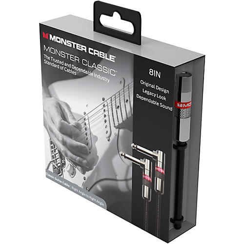 Monster Cable Prolink Classic Instrument Cable Right Angle to Right Angle 8 in. Black - musicians--Friend