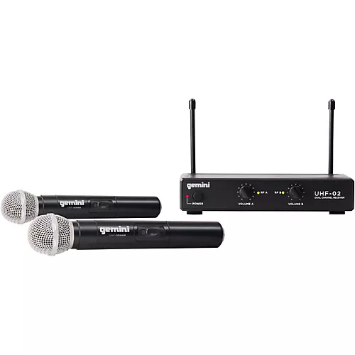 Gemini UHF-02M 2-Channel Wireless Handheld Microphone System, 517.6/521.5MHz S12 - musicians--Friend