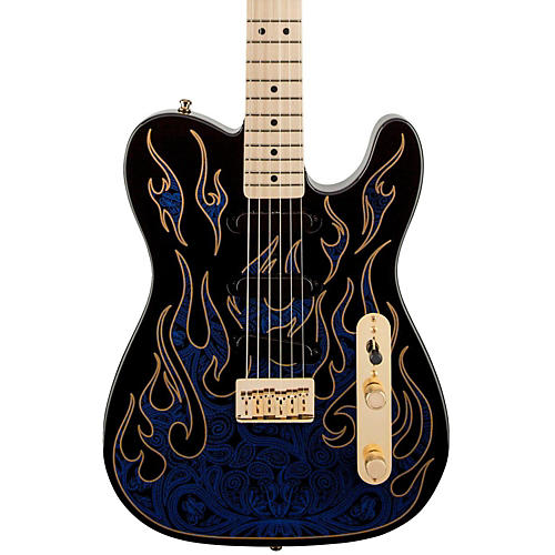 Fender Artist Series James Burton Telecaster Electric Guitar Blue Paisley Flames - musicians--Friend