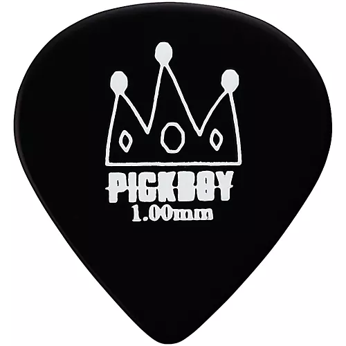 Pick Boy Round Raindrop Black with Crown Cellulose Guitar Picks 1.00 mm 10 Pack - musicians--Friend