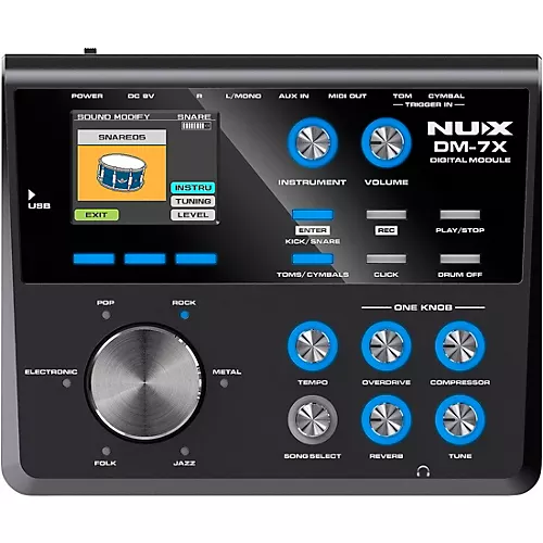 NUX DM-7X All-Remo Mesh-Head Digital Drum Kit Black - musicians--Friend