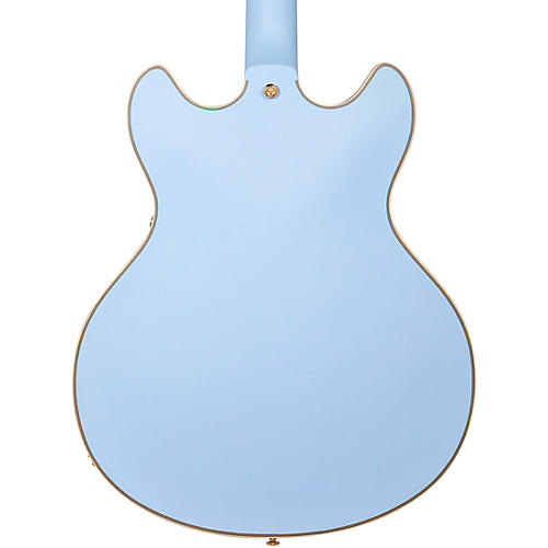 Open-Box D'Angelico Deluxe Series Limited Edition DC Non F-Hole Semi-Hollowbody Electric Guitar Condition 1 - Mint Matte Powder Blue Tortoise Pickguard - musicians--Friend